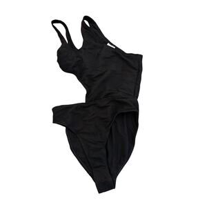 $69 NWT Motel sandrin black Textured Swimsuit  size small cutout side